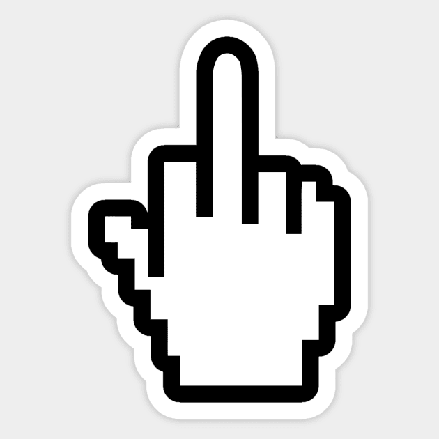 Middle Finger T-Shirt Sticker by dumbshirts